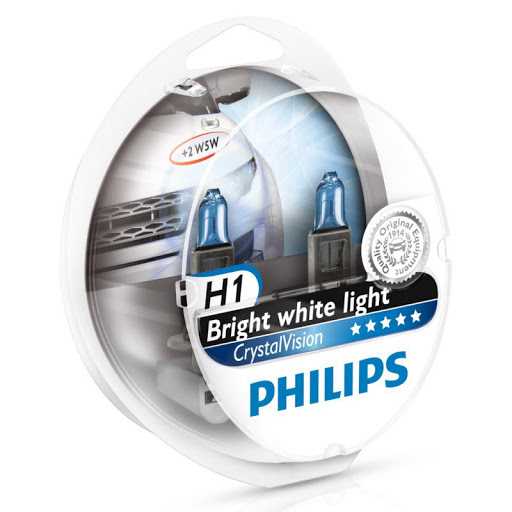 Philips H1 Crystal Vision (2шт+2шт W5W) 12258CVSM 