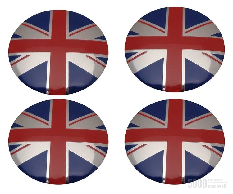 Наклейки на колпачки "Британский Флаг" D-56 (4шт)