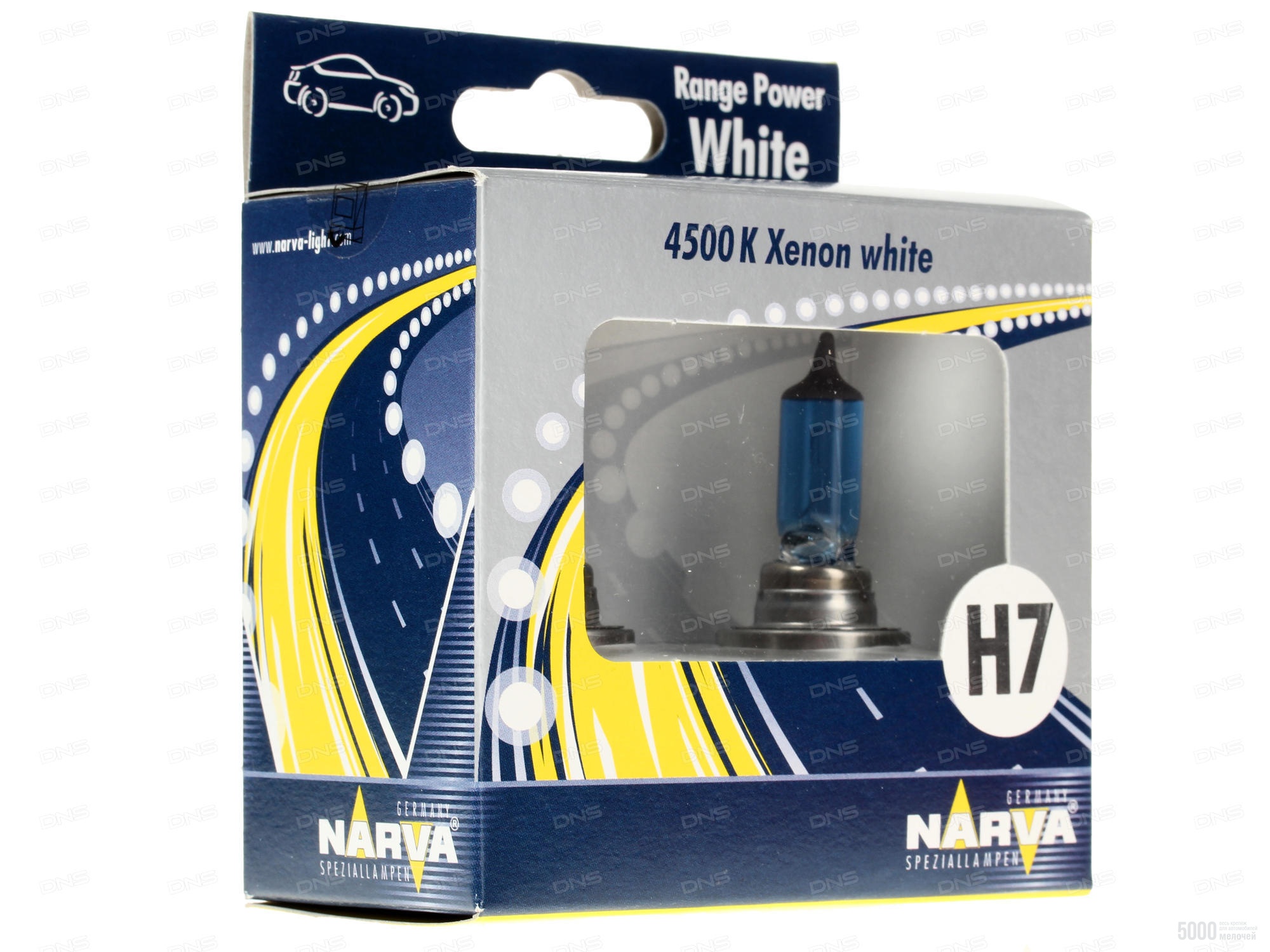 Лампы "NARVA" 12v Н7 55W (PX26d) (белый спектр 4500K) 